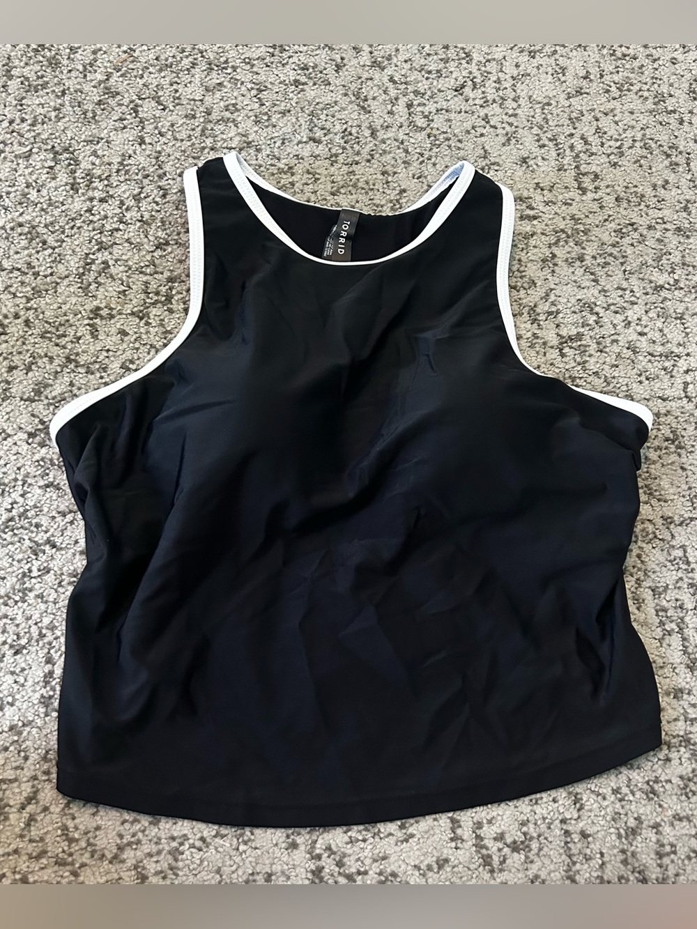 Torrid Black & White Trim Padded Tankini Size 0X